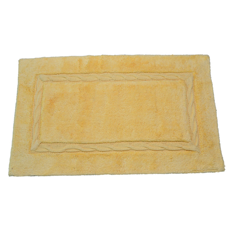 Cotton Bath Rug, Gold Yellow, 24"W x 40"L