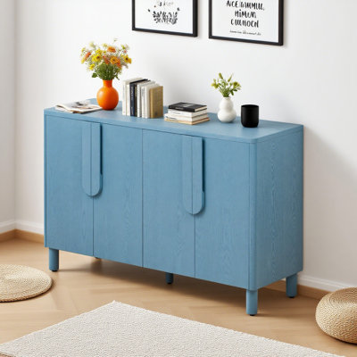4-Door Wood Sideboard Buffet Cabinet With Adjustable Shelves