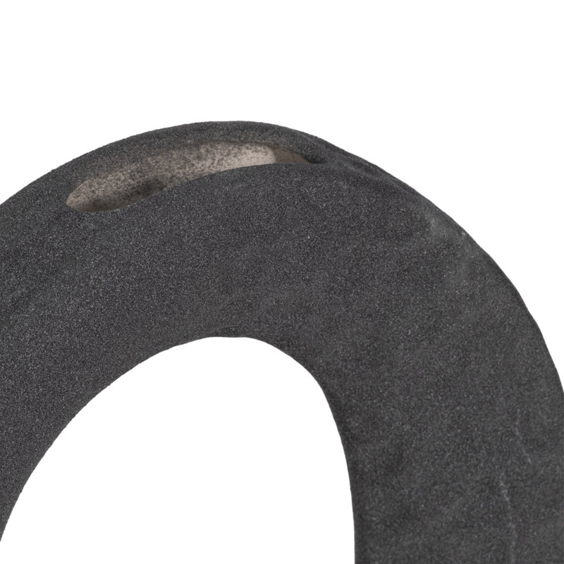 Vase de table sculptural en céramique sculpturale pour la décoration intérieure, H 10 po x l 3 po x P 3 po, Noir