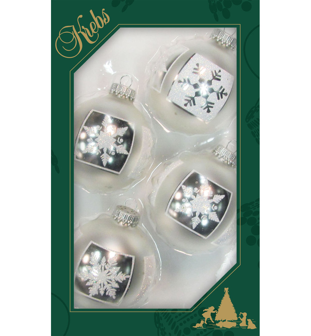 Snowflakes 4 Piece Christmas Bauble Set
