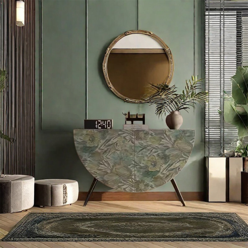 Buffet demi-cercle avec rangement spacieux