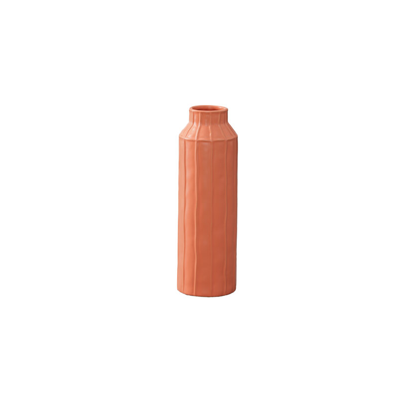 Vase en céramique avec urne ronde, H 14 po x l 4,5 po x P 4,5 po, Rouge pourpre