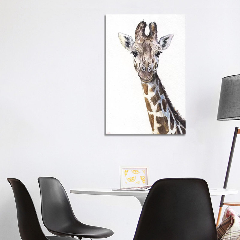 Giraffe On White by George Dyachenko - Wrapped Canvas Print, 101.6 cm H x 66.04 cm W x 3.175 cm D