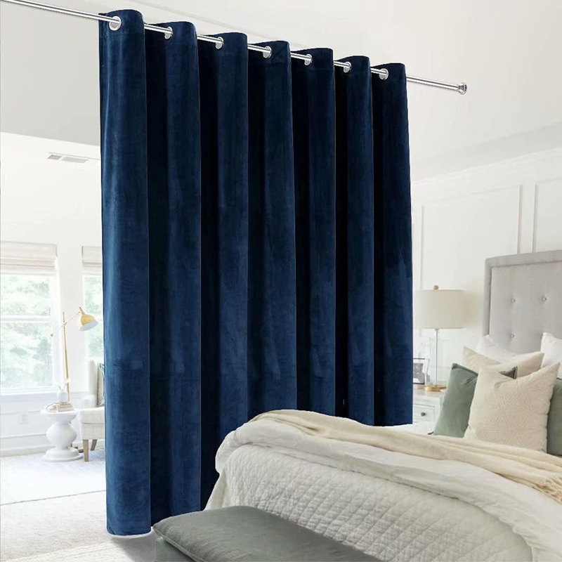 Karlyle Single Curtain Panel, 52" W x 84" H, Dark Blue