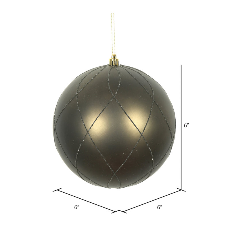 Ornement boule 6 po mat et scintillant, Bronze