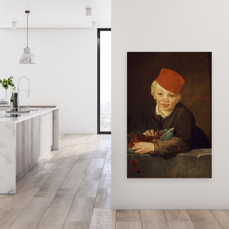 " The Boy With The Cherries, 1859 Impressionist Abstract Contemporary Cherry Fruit Wall Art Print " by Edouard Manet
