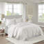Courtepointe réversible 3 pièces double / grand, décoration à bords festonnés, microfibre douce, rembourrage 90% coton, hygiène sans effort, blanc, double / grand transport de campagne, détail, rembourrage, finition, facile à nettoyer,-125073409-125073414