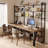 Black+Tan Rectangular Solid Wood+Iron desks-10144600