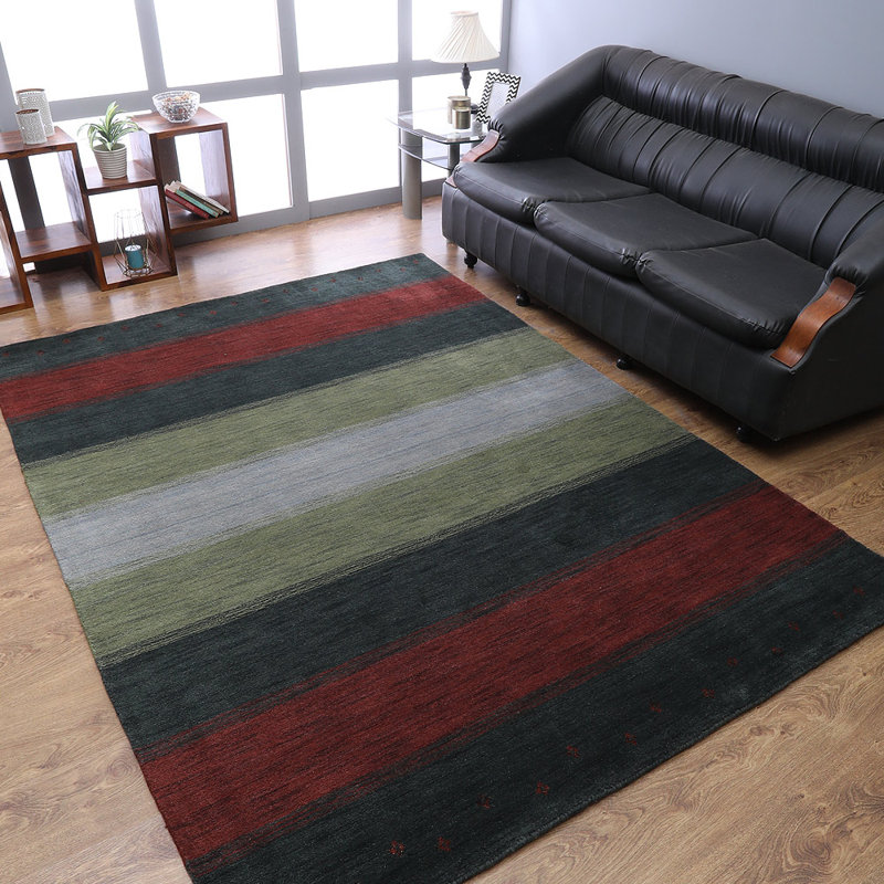 Alamea Hand Knotted Loom Wool Eco-Friendly Area Rugs - Rectangle | Multicolor | Contemporary Design | Area Rugs for Living room, Bedroom