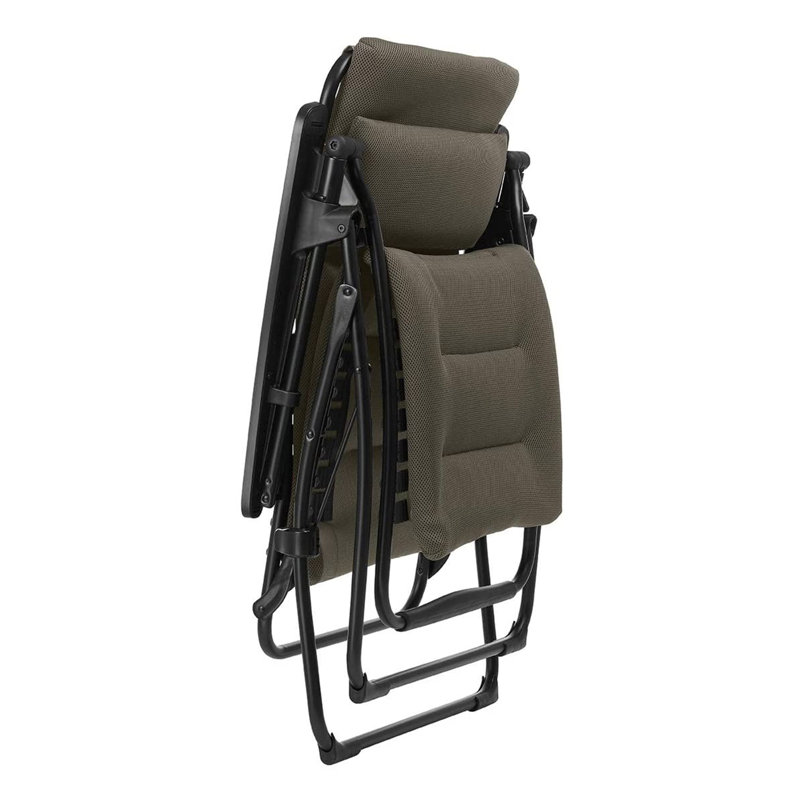 Gray and Black Steel Zero Gravity Lounger with Cushions and Arms