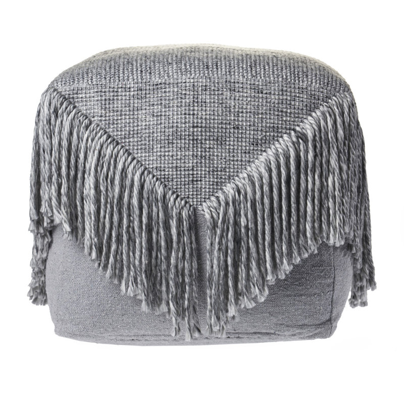Repose-pieds en laine 18 po gris