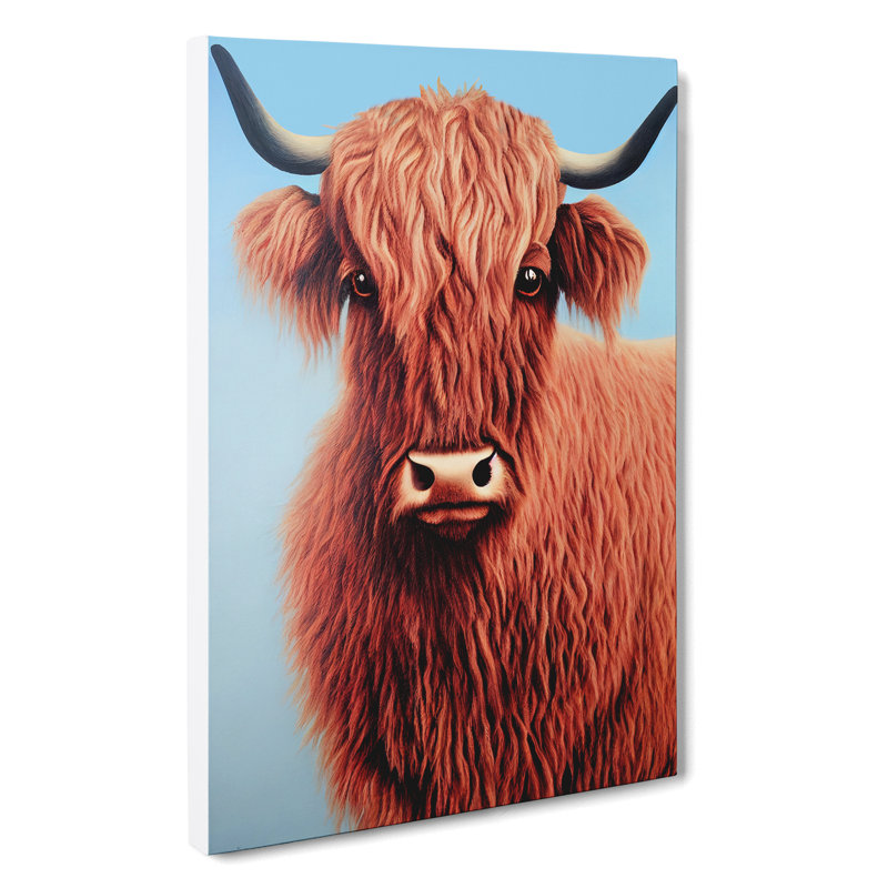XC1022-1746X Curious Highland Cow - Wrapped Canvas Print, 50cm H x 35cm W x 3cm D