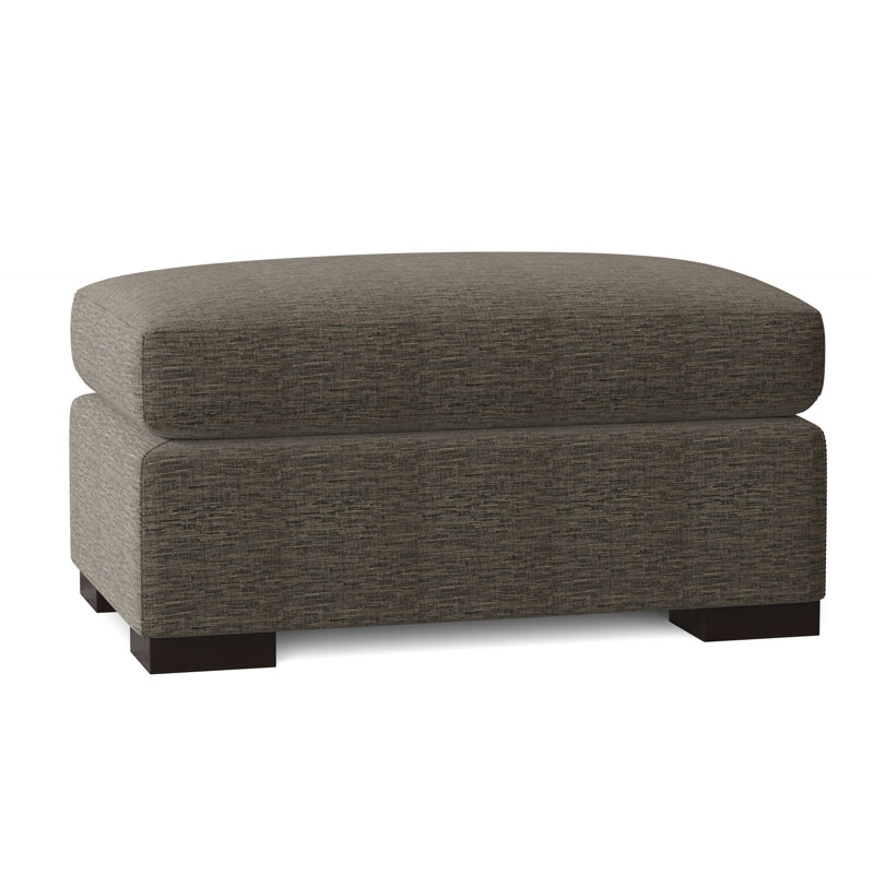 Elkins Ottoman, American Walnut, Elise Linen