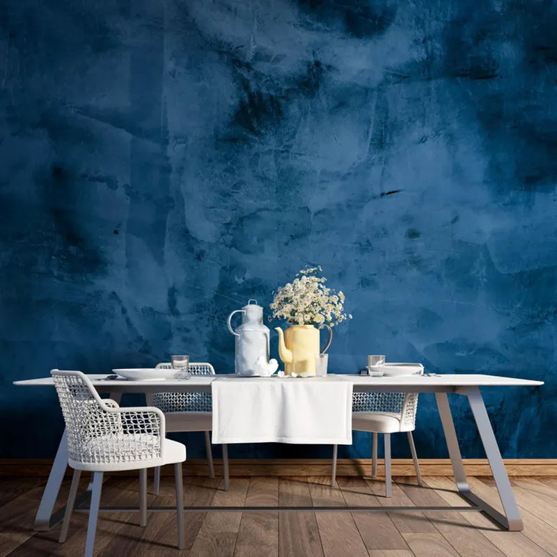 Deep Navy Abstract Textured Wall Mural, 96" L x 108" W