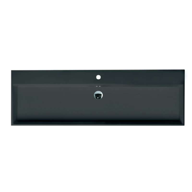 Unlimited 47.5'' L Bathroom Sink, Matte Black