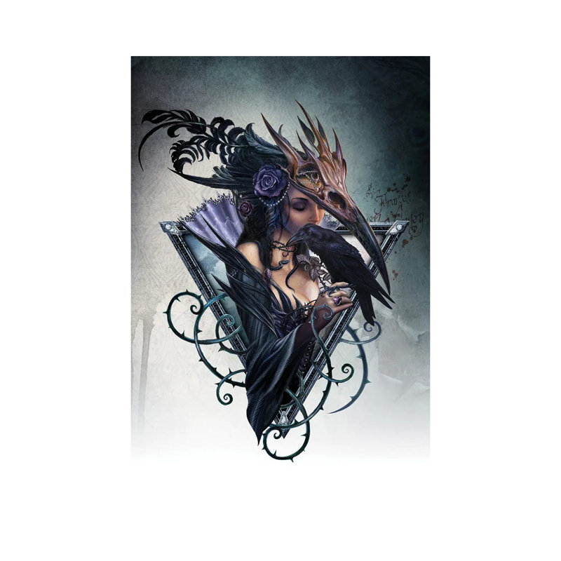 Corvus Arcanum, H 12 po x l 8 po x P 0,75 po, Pas de tapis, Toile tendue