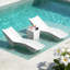 Table d'appoint extérieure sans assemblage, chaise longue de piscine en forme de S à montage rapide, table de bout de piscine en plastique étanche avec 2 porte-gobelets et 1 support pour tablette, indispensable pour se détendre en plein air (lot de 2)-124434259