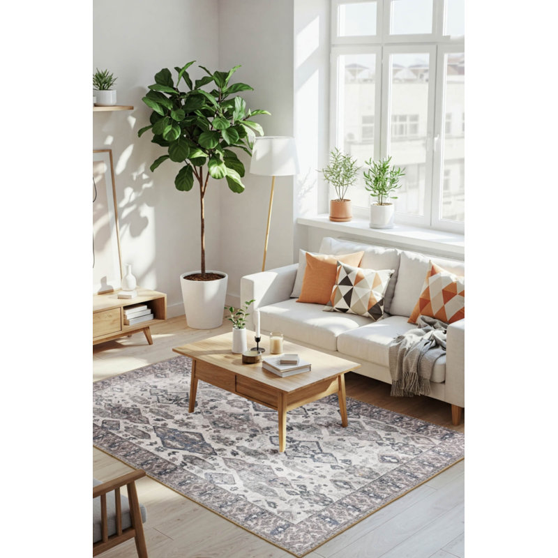 Tapis en chenille lavable Jax Antique Vintage, Rond 5 pi