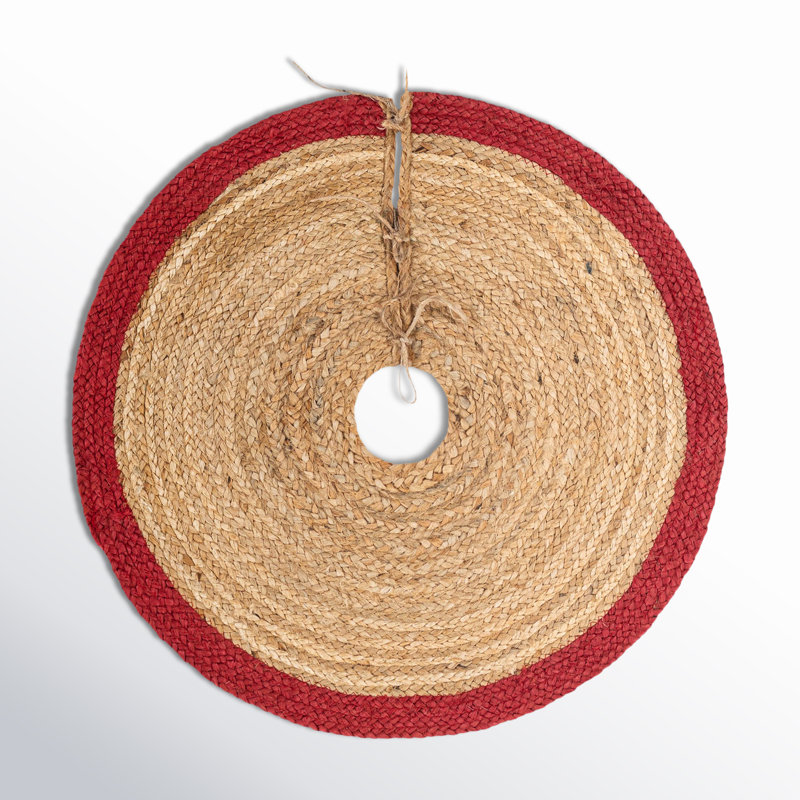 Jupe d'arbre de Noël à tisser Unique, Beige, Rond 2 pi 2 po