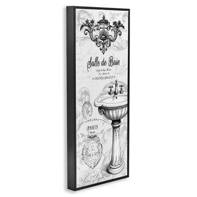 Giclée antique de salle de bain encadrée, design par lettré et doublé