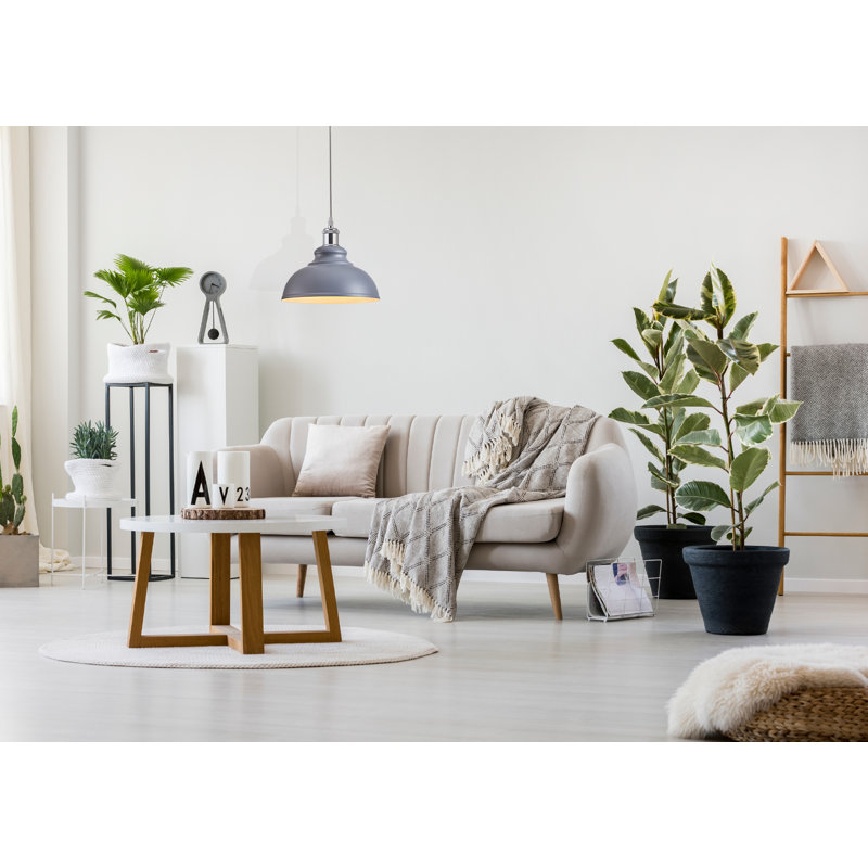Tennyson - Light Single Pendant, Matt Grey/White