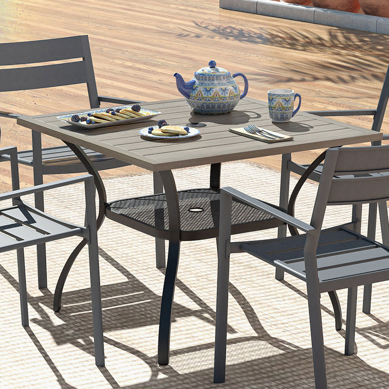 Olon Metal 4 - Person Dining Table, Oyster