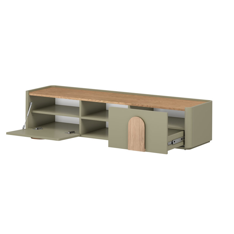 Sadeen TV Stand for TVs up to 77", Green/Brown