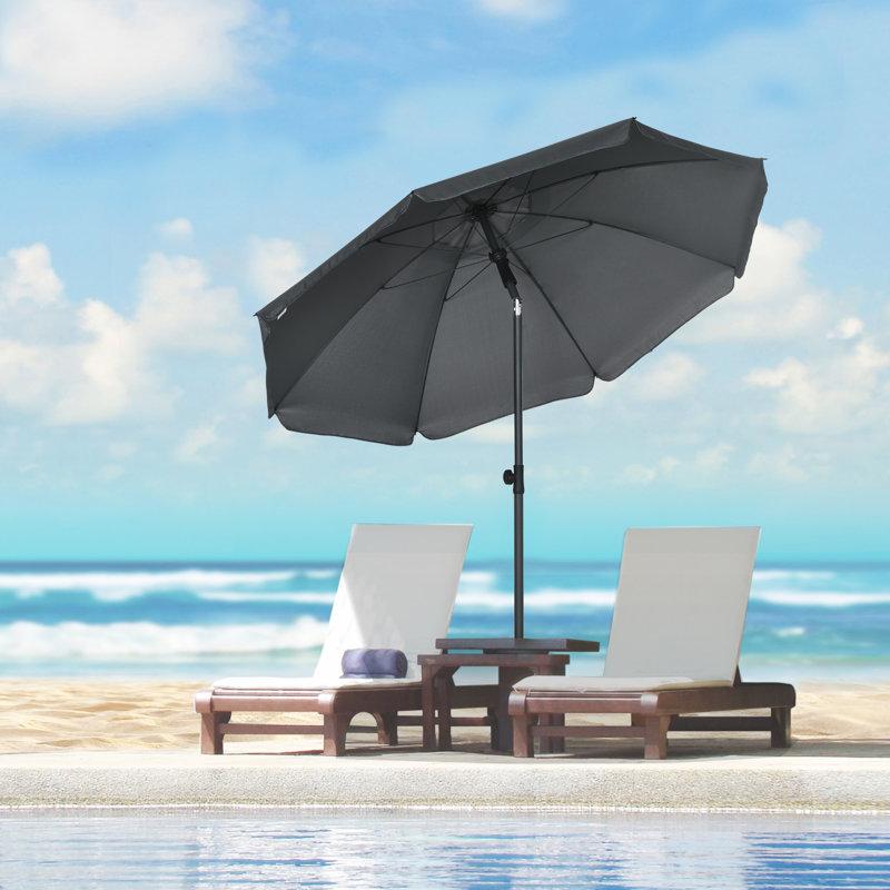 Parasol de 70,9 po Shalie avec contrepoids inclus, Gris foncé