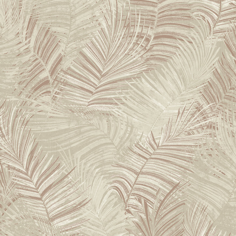 Papier peint adhésif Palm Haven, Beige et terre cuite