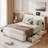 Storage bed with 4 drawers and USB