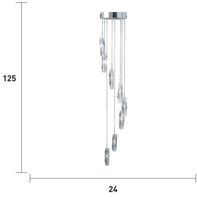Neil 8 - Light Chrome Cluster Pendant
