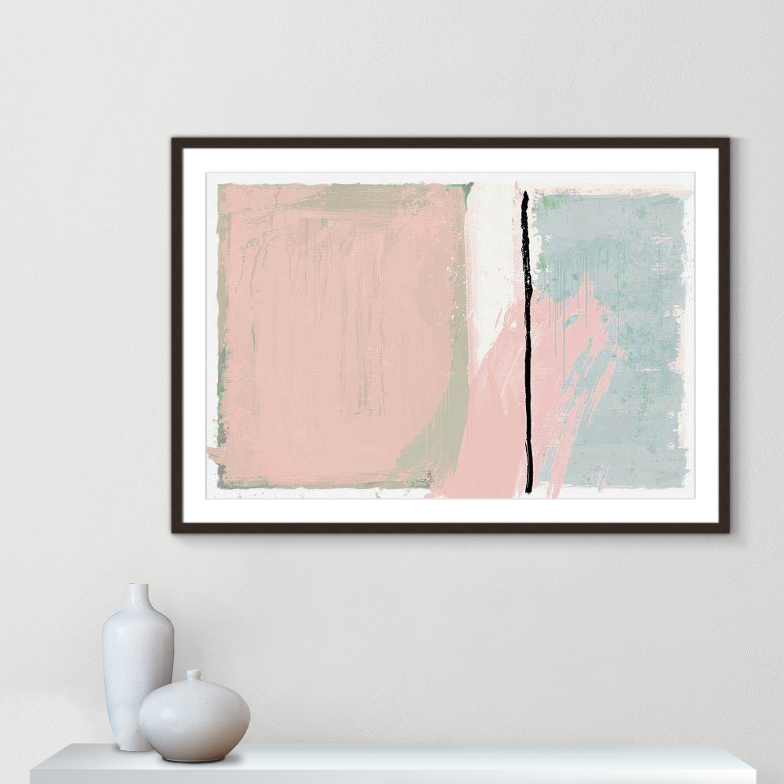 Pastel Opulance by Casa Fine Arts, White, Walnut Box Picture Framed, 29.5" H x 41.5" W x 1.25" D