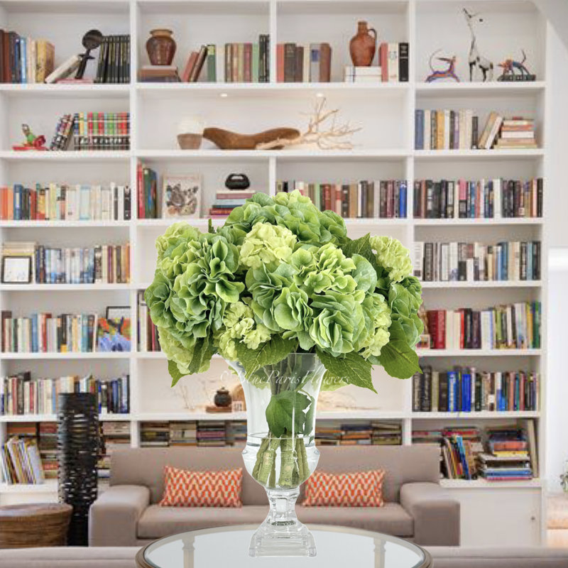 Tall Green Real Touch Hydrangeas In Vase