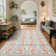 Floral Machine Washable Rug Non-Slip Oriental Floor Cover, Foldable Low Pile Indoor Mat for Kitchen, Office, Living Room