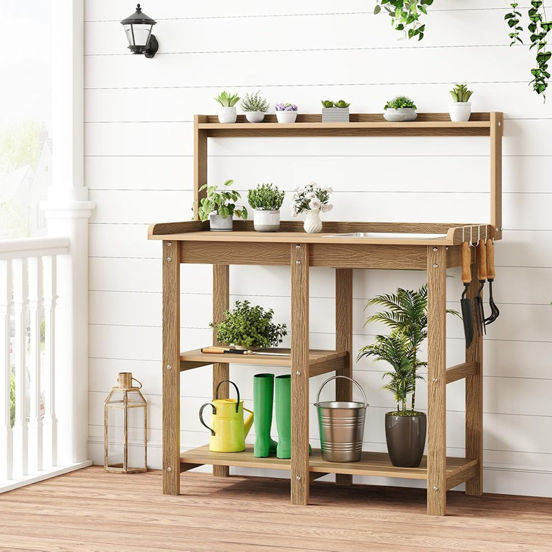 Table de rempotage, table d'extérieur avec évier amovible