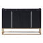 120CM Modern 4-Door Sideboard With Gold Metal Legs, Handle-Free Push-To-Open Buffet Cabinet With Raised Top Edge-1448566849