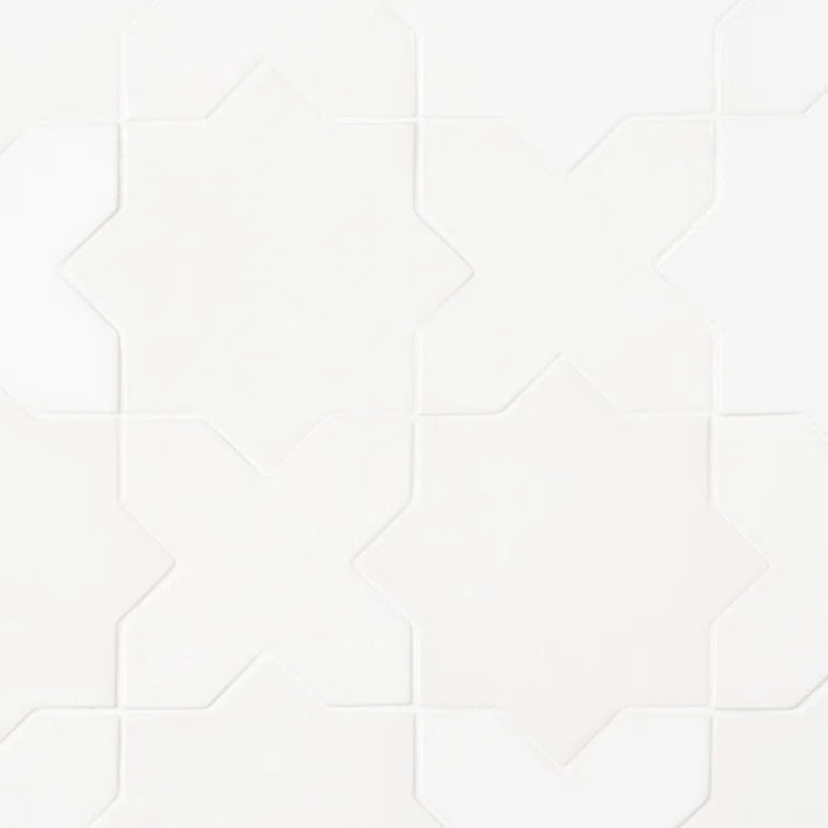 Parma Star and Cross 6" Terracotta Look Porcelain Floor and Wall Tile   