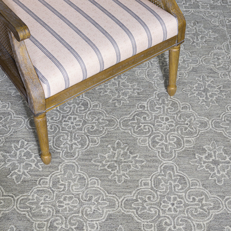 Martha Stewart 3860, laine 85% touffetée à la main; Tapis damassé 15% coton, Rectangle 5 pi 0 po x 8 pi 0 po