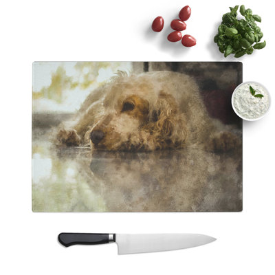 Cocker Spaniel Dog Painting Chopping Board