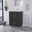Meuble-lavabo simple Mayora, noir-702201309