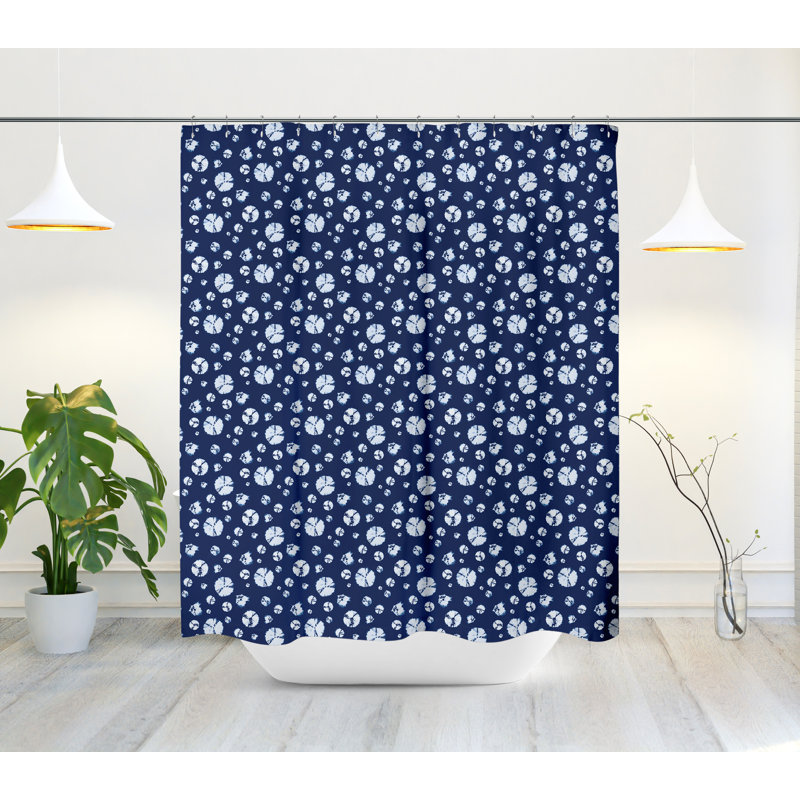 Rideau de douche, Bleu / blanc
