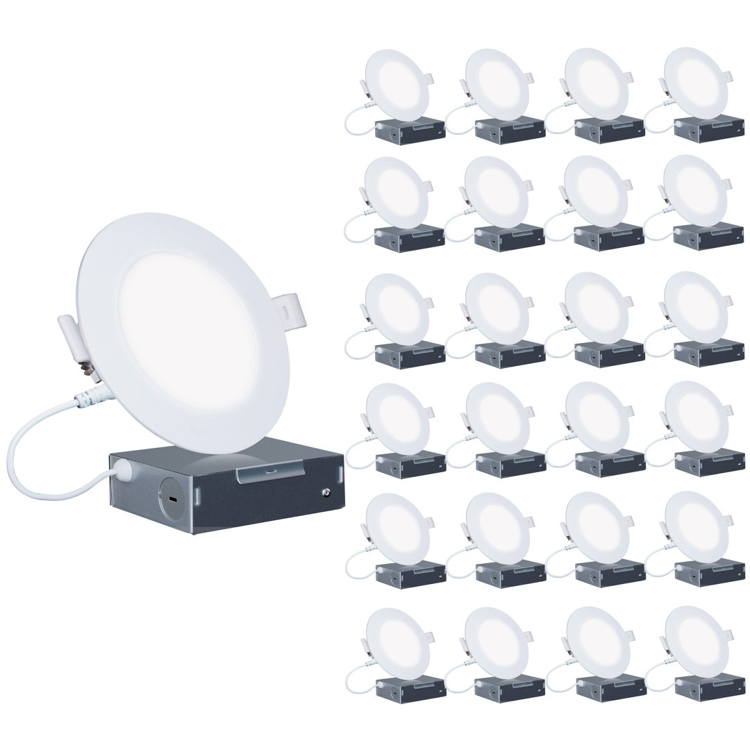 6" Slim Recessed LED, 12W, 5000K Daylight, Dimmable (Set of 24) Infibrite