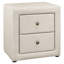 Table de chevet de chambre à coucher en beige - Rangement fonctionnel avec rangement en lin de style transitionnel rembourré