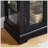 Lighted Glass Curio Display Cabinet With Wood Frame - Elegant Glass Storage For Wine, Toys & Collectibles - For Living Room, Kitchen & Pantry - Bulb Included, Black-13087323