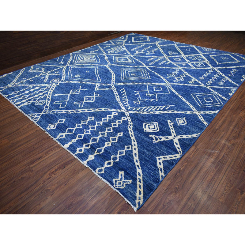 Tapis berbère marocain en laine noué à la main 12 pi 3 po x 14 pi 3 po A9A4F1A0D560425994D95F2A0FF253EA