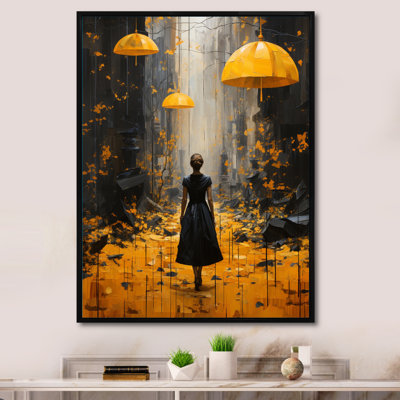 Sherranda " Fashion Woman With Yellow Umbrella "