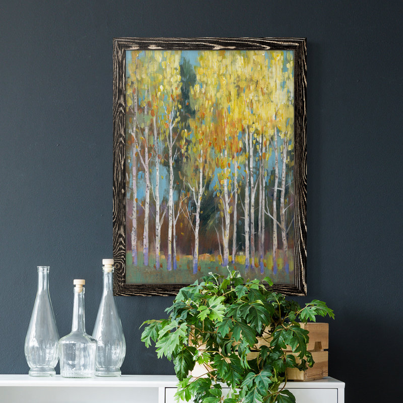 Aspen Grove II - reproduction d'art sur toile, Cadre noir