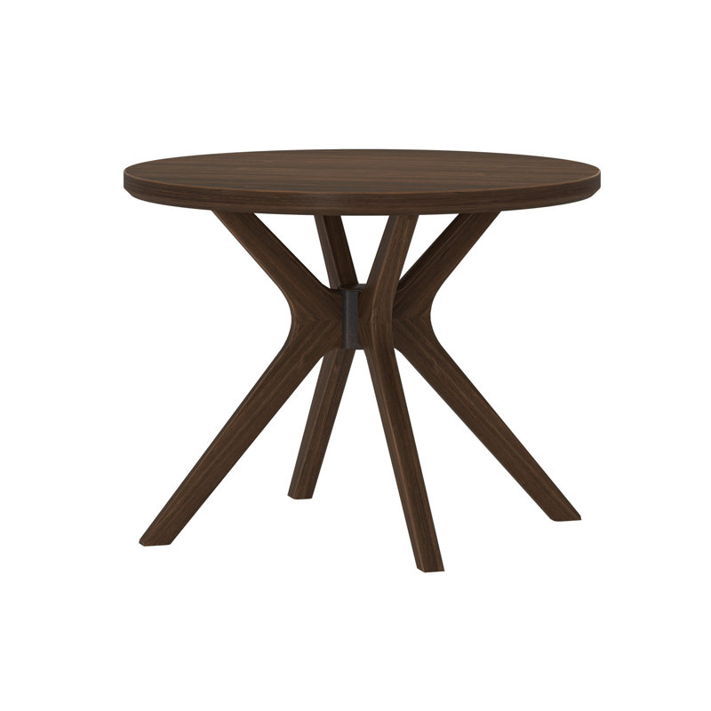 Muhsina Cross Leg Round Dining Table (38in x 38in / 966mm x 966mm), Walnut