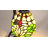 15.4"H Whimsical Cat Dragonfly Stained Glass Table Lamp With Cat Base
