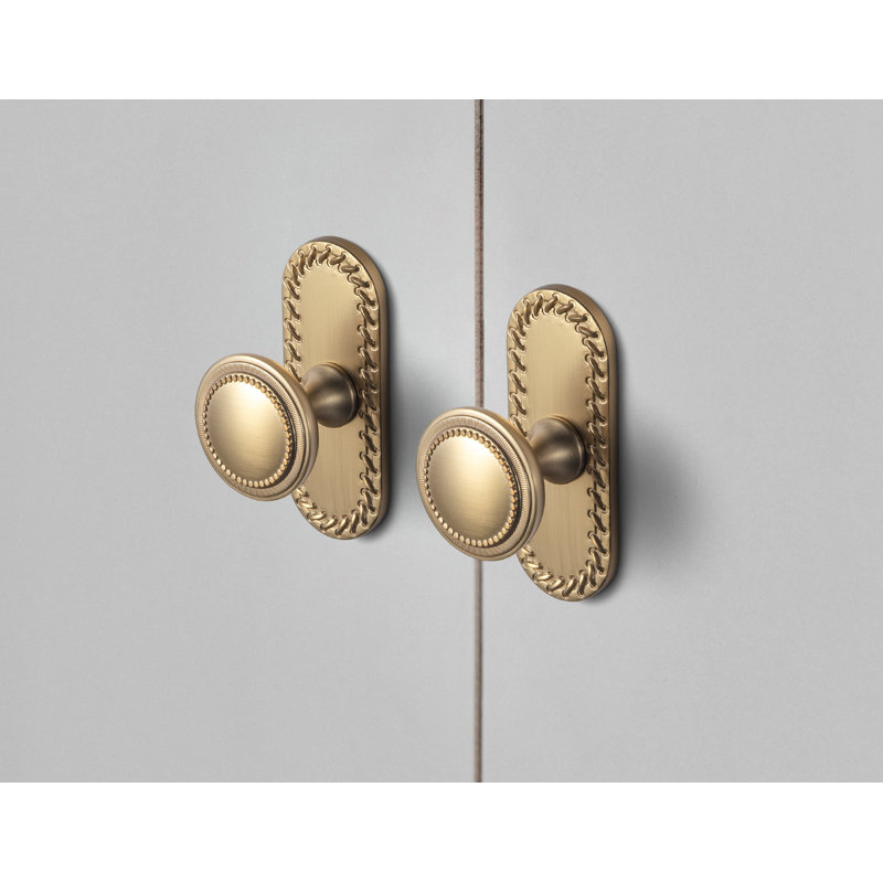 Poignée champignon 1 1/3 po avec contre-plaque (G016), Bronze champagne